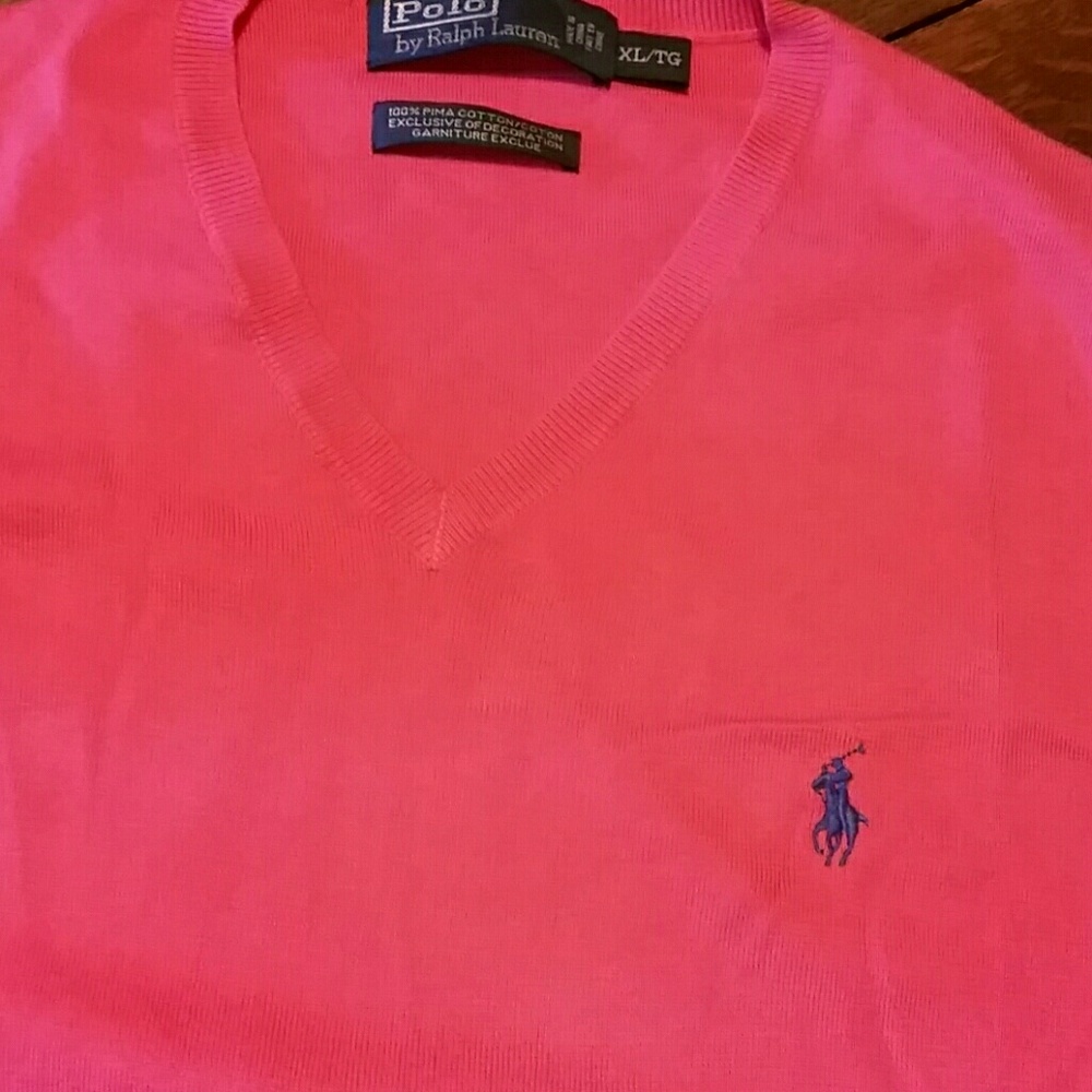 Men's ltwght coral v neck str New